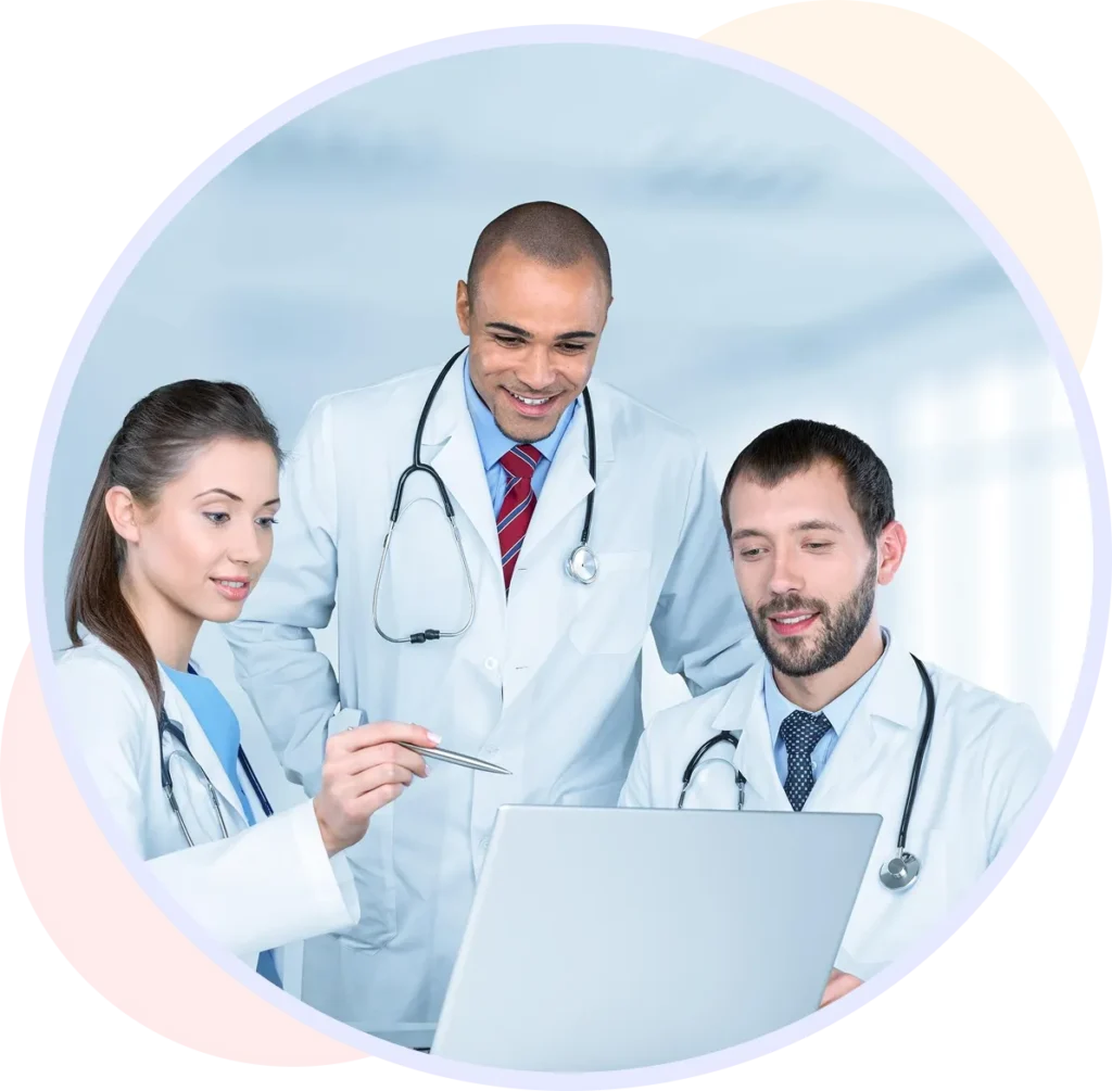 Data analytics illustration displaying charts, counters, and statistical elements representing healthcare performance metrics, prescription volume tracking, system efficiency, and digital monitoring of medical workflow processes