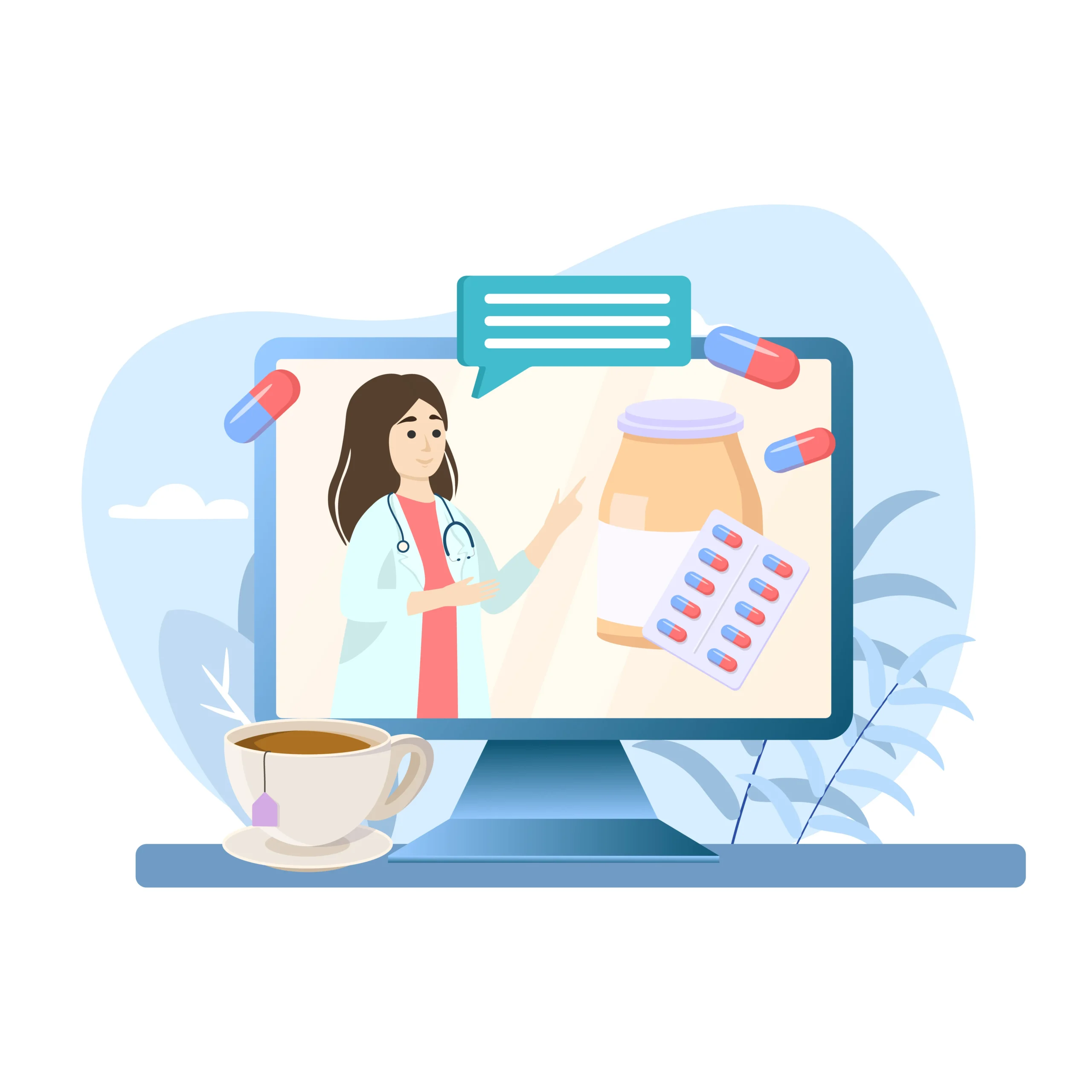 Healthcare professional providing medication guidance through ePA integration and digital pharmacy services.